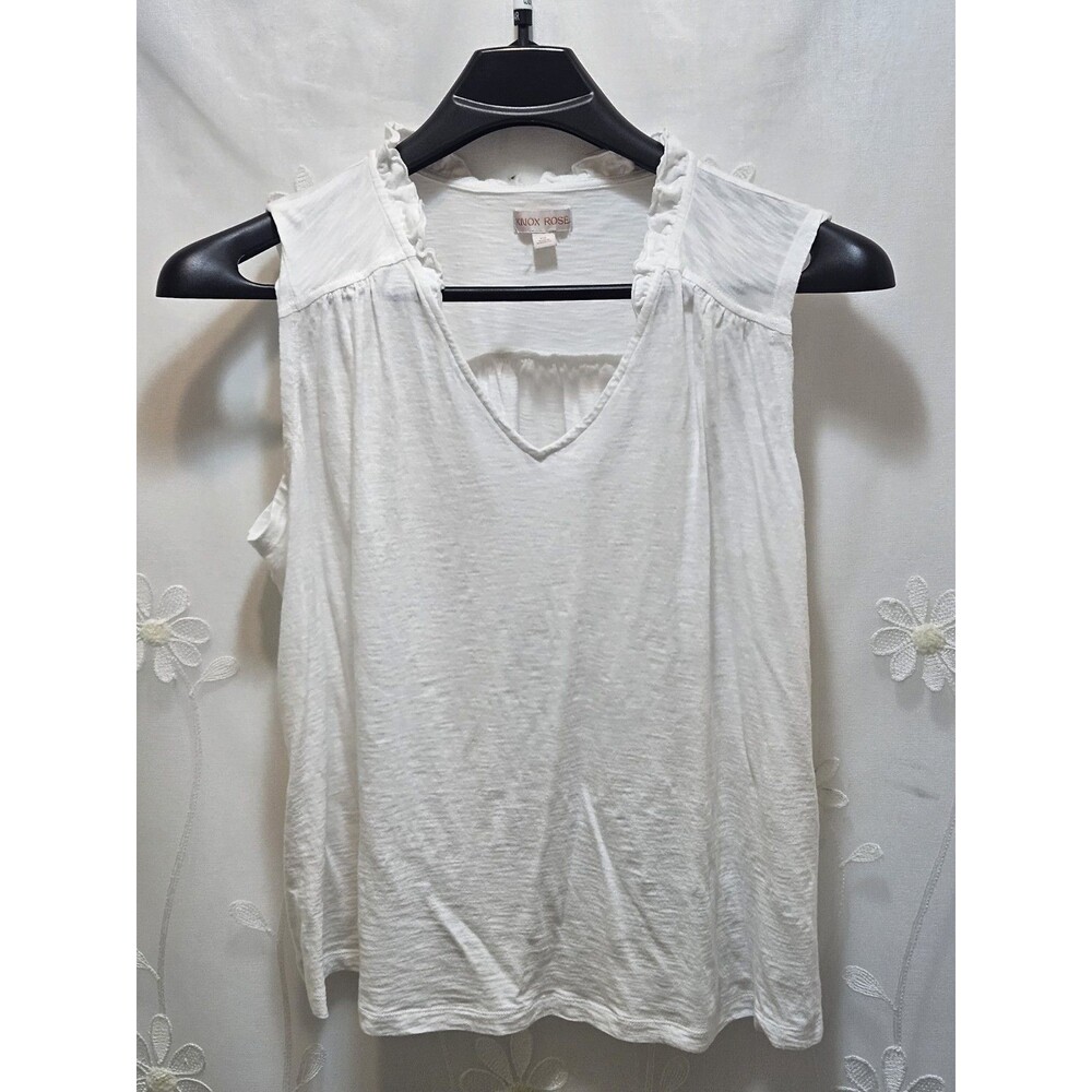 Knox Rose Womens XXL White Tank Top Solid Summer Spring Basic Essential Neutral